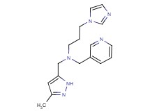 3-(1H-imidazol-1-yl)-N-[(3-methyl-1H-pyrazol-5-yl)methyl]-N-(pyridin-3-ylmethyl)propan-1-amine