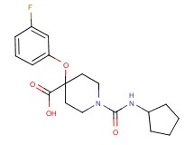 1-[(cyclopentylamino)carbonyl]-4-(3-fluorophenoxy)piperidine-4-carboxylic acid