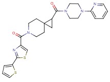 1-{[4-(2-pyridinyl)-1-piperazinyl]carbonyl}-6-{[2-(2-thienyl)-1,3-thiazol-4-yl]carbonyl}-6-azaspiro[2.5]octane