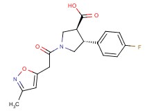 (3S*,4R*)-4-(4-fluorophenyl)-1-[(3-methylisoxazol-5-yl)acetyl]pyrrolidine-3-carboxylic acid