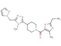 1-[(2-ethyl-4-methyl-1,3-oxazol-5-yl)carbonyl]-4-[4-methyl-5-(1H-pyrazol-1-ylmethyl)-4H-1,2,4-triazol-3-yl]piperidine