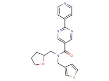 2-pyridin-4-yl-N-(tetrahydrofuran-2-ylmethyl)-N-(3-thienylmethyl)pyrimidine-5-carboxamide