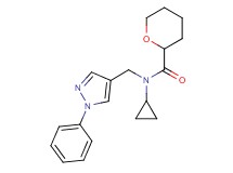 N-cyclopropyl-N-[(1-phenyl-1H-pyrazol-4-yl)methyl]tetrahydro-2H-pyran-2-carboxamide
