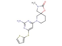 7-[2-amino-6-(2-thienylthio)-4-pyrimidinyl]-3-methyl-1-oxa-3,7-diazaspiro[4.5]decan-2-one