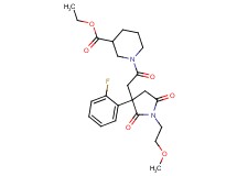 ethyl 1-{[3-(2-fluorophenyl)-1-(2-methoxyethyl)-2,5-dioxo-3-pyrrolidinyl]acetyl}-3-piperidinecarboxylate