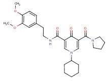 1-cyclohexyl-N-[2-(3,4-dimethoxyphenyl)ethyl]-4-oxo-5-(1-pyrrolidinylcarbonyl)-1,4-dihydro-3-pyridinecarboxamide