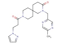2-[(5-methylpyrazin-2-yl)methyl]-9-[3-(1H-pyrazol-1-yl)propanoyl]-2,9-diazaspiro[5.5]undecan-3-one