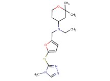 (2,2-dimethyltetrahydro-2H-pyran-4-yl)ethyl({5-[(4-methyl-4H-1,2,4-triazol-3-yl)thio]-2-furyl}methyl)amine