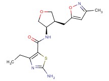 2-amino-4-ethyl-N-{(3R*,4S*)-4-[(3-methylisoxazol-5-yl)methyl]tetrahydrofuran-3-yl}-1,3-thiazole-5-carboxamide
