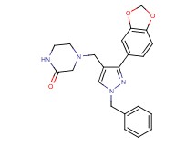 4-{[3-(1,3-benzodioxol-5-yl)-1-benzyl-1H-pyrazol-4-yl]methyl}-2-piperazinone