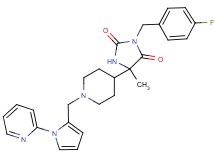 3-(4-fluorobenzyl)-5-methyl-5-(1-{[1-(2-pyridinyl)-1H-pyrrol-2-yl]methyl}-4-piperidinyl)-2,4-imidazolidinedione