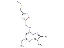 5-ethyl-2,3-dimethyl-N-({3-[(methylthio)methyl]-1,2,4-oxadiazol-5-yl}methyl)pyrazolo[1,5-a]pyrimidin-7-amine