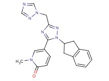 5-[1-(2,3-dihydro-1H-inden-2-yl)-3-(1H-1,2,4-triazol-1-ylmethyl)-1H-1,2,4-triazol-5-yl]-1-methylpyridin-2(1H)-one