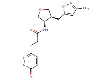 N-{(3R*,4S*)-4-[(3-methylisoxazol-5-yl)methyl]tetrahydrofuran-3-yl}-3-(6-oxo-1,6-dihydropyridazin-3-yl)propanamide