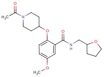 2-[(1-acetyl-4-piperidinyl)oxy]-5-methoxy-N-(tetrahydro-2-furanylmethyl)benzamide