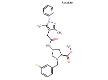 methyl (4R)-4-{[(3,5-dimethyl-1-phenyl-1H-pyrazol-4-yl)acetyl]amino}-1-(3-fluorobenzyl)-L-prolinate