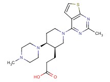3-[(3R*,4S*)-4-(4-methylpiperazin-1-yl)-1-(2-methylthieno[2,3-d]pyrimidin-4-yl)piperidin-3-yl]propanoic acid