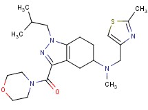 1-isobutyl-N-methyl-N-[(2-methyl-1,3-thiazol-4-yl)methyl]-3-(4-morpholinylcarbonyl)-4,5,6,7-tetrahydro-1H-indazol-5-amine