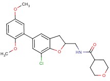 N-{[7-chloro-5-(2,5-dimethoxyphenyl)-2,3-dihydro-1-benzofuran-2-yl]methyl}tetrahydro-2H-pyran-4-carboxamide