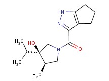 (3R*,4R*)-3-isopropyl-4-methyl-1-(1,4,5,6-tetrahydrocyclopenta[c]pyrazol-3-ylcarbonyl)pyrrolidin-3-ol