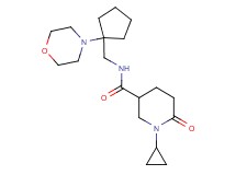 1-cyclopropyl-N-{[1-(4-morpholinyl)cyclopentyl]methyl}-6-oxo-3-piperidinecarboxamide