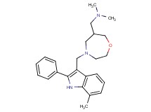 N,N-dimethyl-1-{4-[(7-methyl-2-phenyl-1H-indol-3-yl)methyl]-1,4-oxazepan-6-yl}methanamine