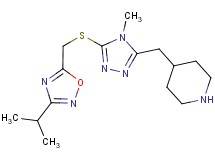4-[(5-{[(3-isopropyl-1,2,4-oxadiazol-5-yl)methyl]thio}-4-methyl-4H-1,2,4-triazol-3-yl)methyl]piperidine