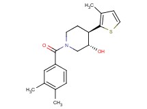 (3S*,4R*)-1-(3,4-dimethylbenzoyl)-4-(3-methyl-2-thienyl)piperidin-3-ol