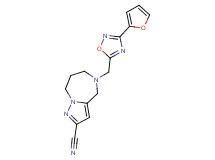 5-{[3-(2-furyl)-1,2,4-oxadiazol-5-yl]methyl}-5,6,7,8-tetrahydro-4H-pyrazolo[1,5-a][1,4]diazepine-2-carbonitrile