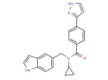 N-cyclopropyl-N-(1H-indol-5-ylmethyl)-4-(1H-pyrazol-3-yl)benzamide