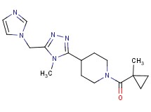 4-[5-(1H-imidazol-1-ylmethyl)-4-methyl-4H-1,2,4-triazol-3-yl]-1-[(1-methylcyclopropyl)carbonyl]piperidine
