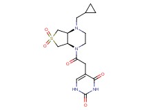 5-{2-[(4aS*,7aR*)-4-(cyclopropylmethyl)-6,6-dioxidohexahydrothieno[3,4-b]pyrazin-1(2H)-yl]-2-oxoethyl}-2,4(1H,3H)-pyrimidinedione