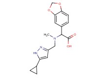 1,3-benzodioxol-5-yl[[(5-cyclopropyl-1H-pyrazol-3-yl)methyl](methyl)amino]acetic acid