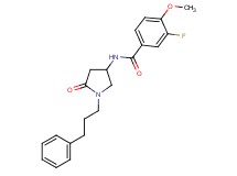3-fluoro-4-methoxy-N-[5-oxo-1-(3-phenylpropyl)-3-pyrrolidinyl]benzamide