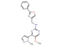 5-methoxy-4-(1-methyl-1H-pyrazol-5-yl)-N-[(2-phenyl-1,3-oxazol-4-yl)methyl]pyrimidin-2-amine