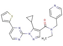 5-cyclopropyl-N-ethyl-N-(4-pyridinylmethyl)-1-[4-(2-thienyl)-2-pyrimidinyl]-1H-pyrazole-4-carboxamide