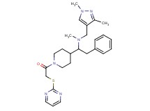 N-[(1,3-dimethyl-1H-pyrazol-4-yl)methyl]-N-methyl-2-phenyl-1-{1-[(2-pyrimidinylthio)acetyl]-4-piperidinyl}ethanamine