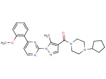 2-{4-[(4-cyclopentyl-1-piperazinyl)carbonyl]-5-methyl-1H-pyrazol-1-yl}-4-(2-methoxyphenyl)pyrimidine