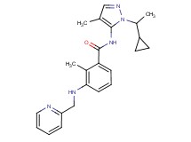 N-[1-(1-cyclopropylethyl)-4-methyl-1H-pyrazol-5-yl]-2-methyl-3-[(pyridin-2-ylmethyl)amino]benzamide