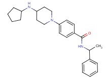 4-[4-(cyclopentylamino)-1-piperidinyl]-N-(1-phenylethyl)benzamide