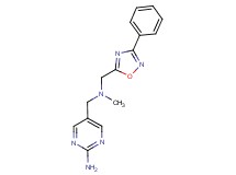 5-({methyl[(3-phenyl-1,2,4-oxadiazol-5-yl)methyl]amino}methyl)pyrimidin-2-amine