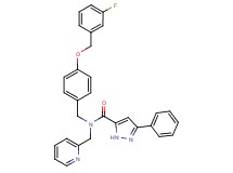 N-{4-[(3-fluorobenzyl)oxy]benzyl}-3-phenyl-N-(2-pyridinylmethyl)-1H-pyrazole-5-carboxamide