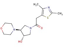 (3S*,4S*)-1-[(2,4-dimethyl-1,3-thiazol-5-yl)acetyl]-4-(4-morpholinyl)-3-pyrrolidinol