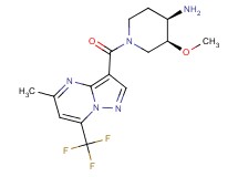 (3S*,4R*)-3-methoxy-1-{[5-methyl-7-(trifluoromethyl)pyrazolo[1,5-a]pyrimidin-3-yl]carbonyl}piperidin-4-amine