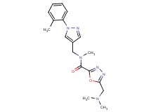 5-[(dimethylamino)methyl]-N-methyl-N-{[1-(2-methylphenyl)-1H-pyrazol-4-yl]methyl}-1,3,4-oxadiazole-2-carboxamide