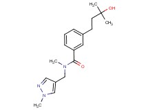 3-(3-hydroxy-3-methylbutyl)-N-methyl-N-[(1-methyl-1H-pyrazol-4-yl)methyl]benzamide