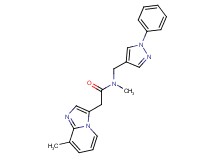 N-methyl-2-(8-methylimidazo[1,2-a]pyridin-3-yl)-N-[(1-phenyl-1H-pyrazol-4-yl)methyl]acetamide