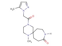 1-methyl-4-[(5-methyl-1H-pyrazol-1-yl)acetyl]-1,4,9-triazaspiro[5.6]dodecan-10-one