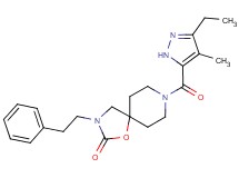 8-[(3-ethyl-4-methyl-1H-pyrazol-5-yl)carbonyl]-3-(2-phenylethyl)-1-oxa-3,8-diazaspiro[4.5]decan-2-one