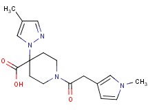 4-(4-methyl-1H-pyrazol-1-yl)-1-[(1-methyl-1H-pyrrol-3-yl)acetyl]piperidine-4-carboxylic acid
